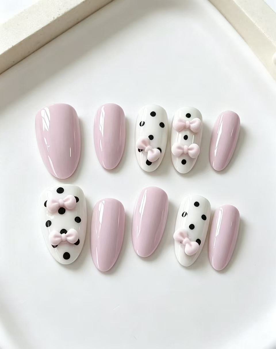 Korean Tea Set - Ensemble de 10 faux ongles à