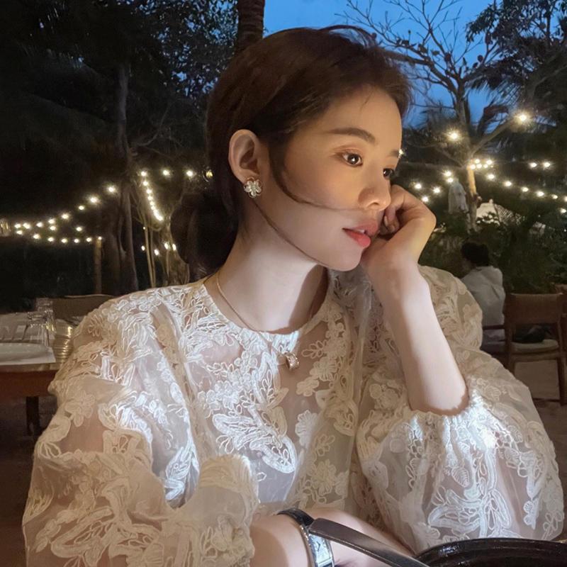 Korean Lifestyle - MEXZT élégant pure blanc chemises femmes