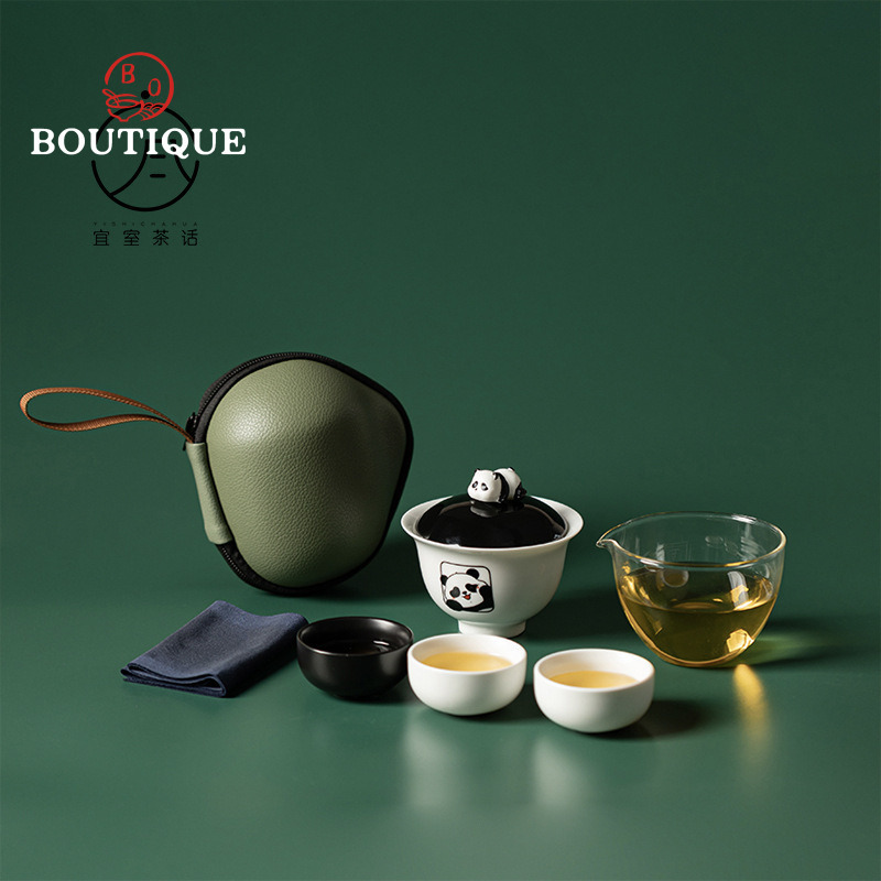 Korean Tea Set - Yishi Talk Panda ensemble de voyage
