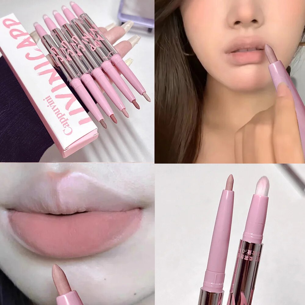 Lip Tint Korean - Crayon à lèvres nu avec pinceau