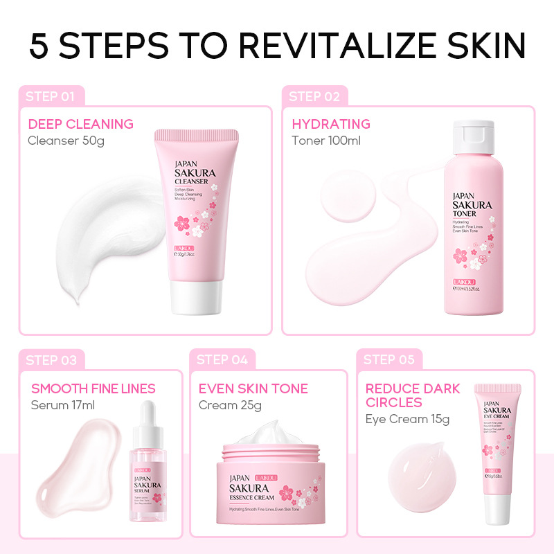 Coffret beauté LAIKOU Sakura 5 - Essence Serum Toner avis et prix