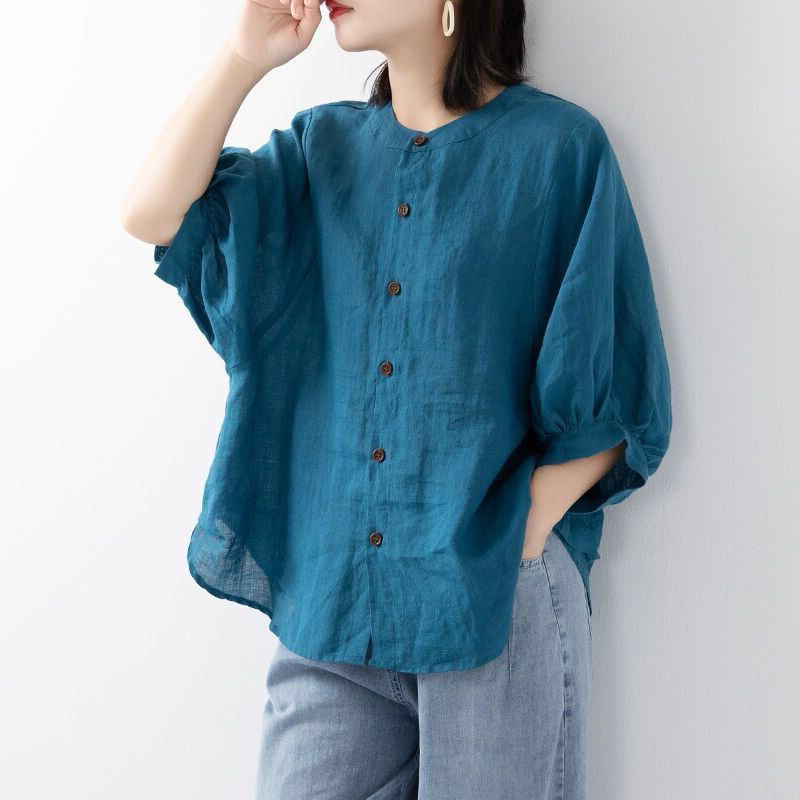 Chemise en coton et lin pour f - Korean Lifestyle avis et prix