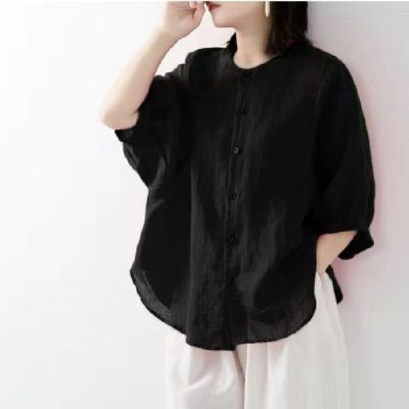 Chemise en coton et lin pour f - Korean Lifestyle avis et prix