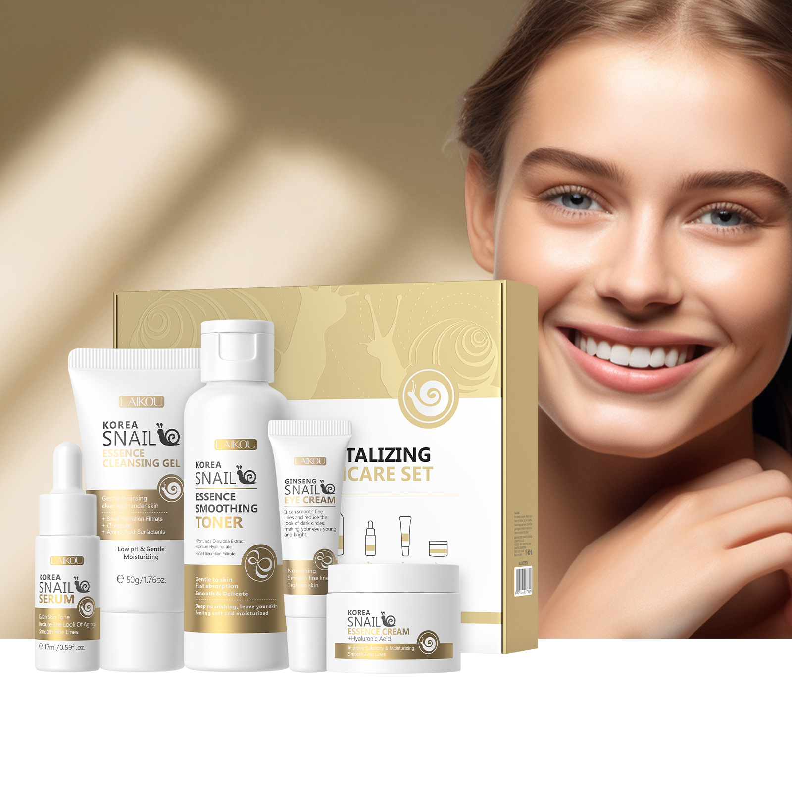 5 pièces en boîte corée escarg - Essence Serum Toner avis et prix